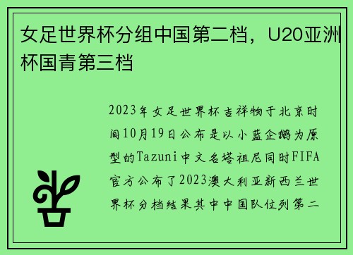 女足世界杯分组中国第二档，U20亚洲杯国青第三档
